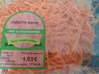 Mängden socker i Carotte râpée