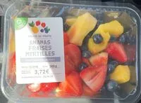 Mängden socker i salade de fruits ananas fraise myrtilles