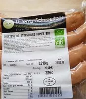 Mängden socker i Saucisse de Strasbourg fumee bio