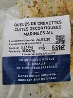Mängden socker i Queues de crevettes cuites décortiquées marinée ail