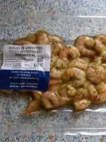 Mängden socker i Queues de crevettes cuites décortiquées à l'ail