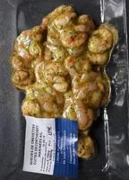 Mängden socker i Queues de crevettes cuites décortiquées marinées ail