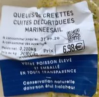 Mängden socker i Queues de crevettes cuites