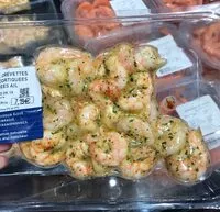 Mängden socker i Queues de crevettes cuites decortiquees marinees a l'ail