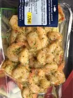 Mängden socker i Queues de crevettes cuites semi decortiquees marinees ail