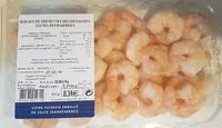 Mängden socker i Queues de crevettes décortiquées cuites réfrigérées