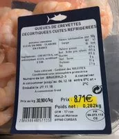 Mängden socker i Queues de crevettes decortiquees cuites refrigerees