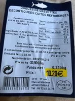 Mängden socker i Queues de crevettes cuites