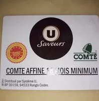 Mängden socker i Comté affine 18 mois minimum U saveurs