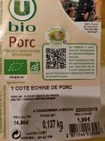 Mängden socker i Cote echine de porc bio