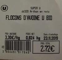 Mängden socker i Flocon d'avoine bio