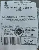 Mängden socker i Bleu d'Auvergne AOP