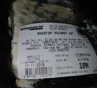 Mängden socker i Roquefort AOP