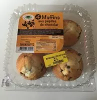 Mängden socker i 4 Muffins aux pépites de chocolat