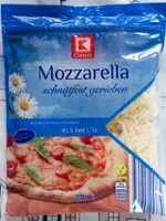Mängden socker i Mozzarella, schnittfest gerieben