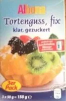 Mängden socker i Albona Tortenguss, Fix Klar, Gezuckert