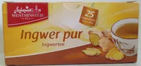 Mängden socker i Westminster Tea, Ingwer Zitronengras