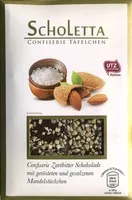 Mängden socker i Zarbitter Schokolade mit gerösteten und gesalzenen Mandelstückchen