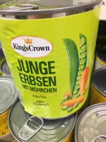 Mängden socker i Erbsen mit Möhren in Dose