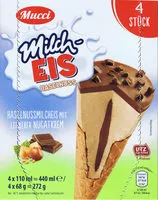 Mängden socker i Milcheis Haselnuss