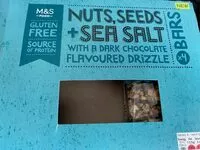 Mängden socker i Nuts, seeds + sea salt with a dark chocolat flavoured drizzle