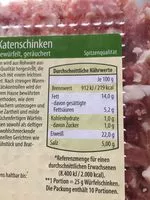 Mängden socker i Delikatess Rohschinken