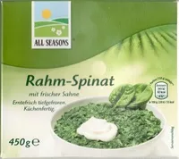 Mängden socker i Rahm-Spinat mit frischer Sahne