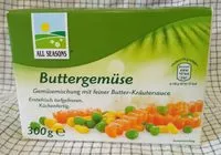 Mängden socker i Buttergemüse Gemüsemischung mit feiner Butter-Kräutersauce