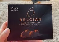 Mängden socker i Belgiam marc de champagne cocoa dusted truffles