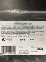 Mängden socker i Talons de jambon cuit