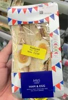 Mängden socker i Ham and egg pached egg sandwich