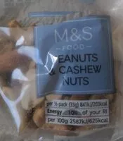 Mängden socker i Peanuts and Cashew Nuts
