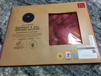 Mängden socker i smoked salmon with beetroot and dill