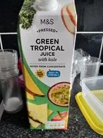 Mängden socker i pressed green tropical juice with kale