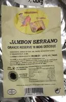 Mängden socker i Jambon serrano