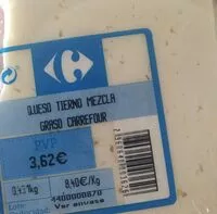 Mängden socker i Queso tierno mezcla graso