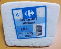 Mängden socker i Queso tierno mezcla. Graso carrefour.