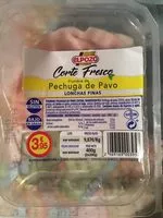 Mängden socker i Pechuga de pavo lonchas finas corte fresco