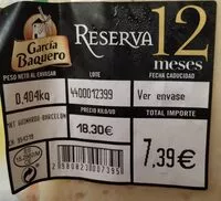Mängden socker i Garcia Baquero reserva 12