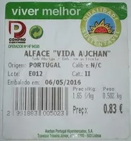 Mängden socker i Alface "Vida Auchan"