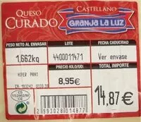 Mängden socker i Queso curado castellano