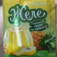 Mängden socker i Желе з ароматом груши та ананаса