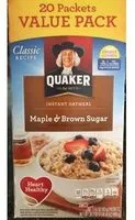 Mängden socker i Instant Oatmeal, Maple & Brown Sugar