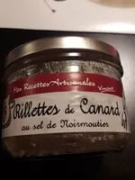 Mängden socker i Rillettes de canard au sel de Noirmoutiers