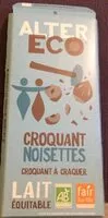 Mängden socker i Chocolat croquant noisette lait équitable