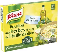 Mängden socker i Knorr Bouillon Cube Herbes et Huile D'Olive Puget 15 Cubes