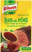 Mängden socker i Knorr Préparation pour Jus de Rôti 8 Cubes
