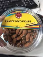 Mängden socker i Amande decortiquee