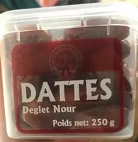 Mängden socker i Dattes Deglet Nour