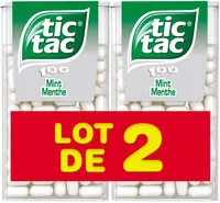 Mängden socker i Bonbons tic tac goût menthe 2x49g